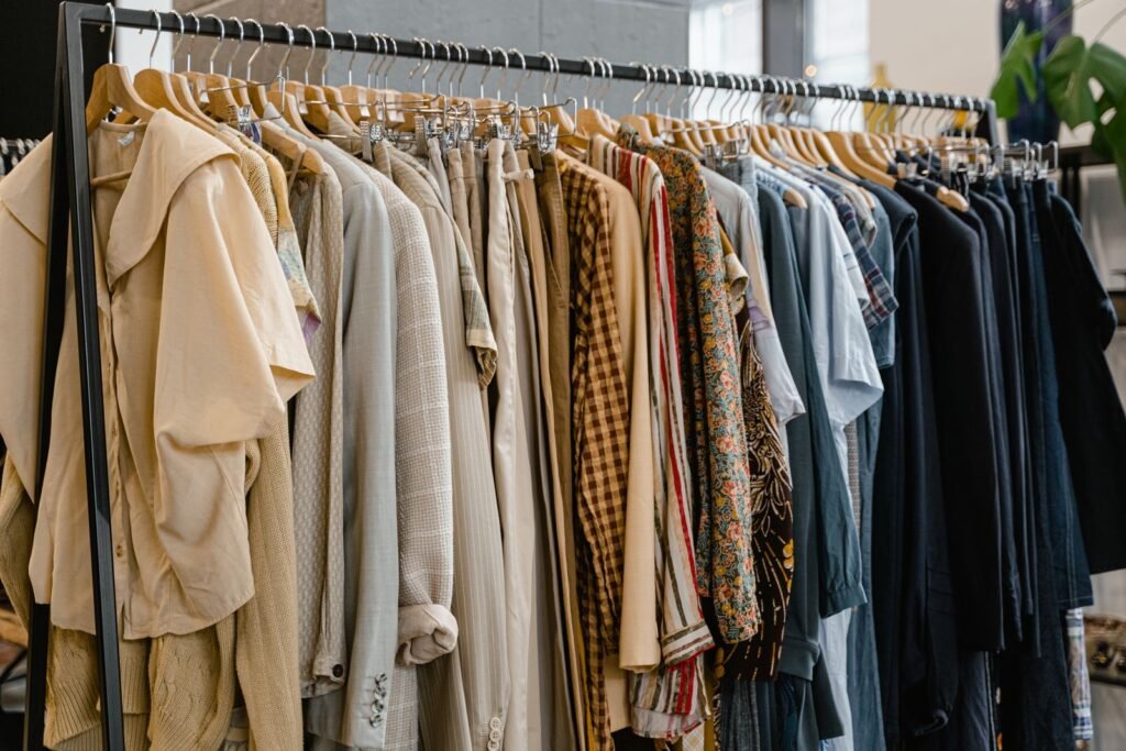 Clothing rail in the studio